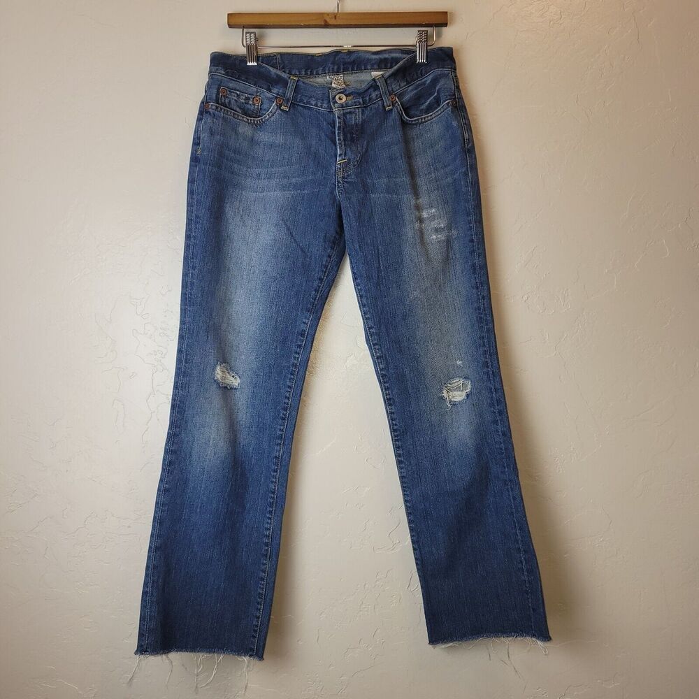 Lucky Brand Dungarees Womens Size 10/30 Sweet Dream Cuffed Crop Jeans Distressed